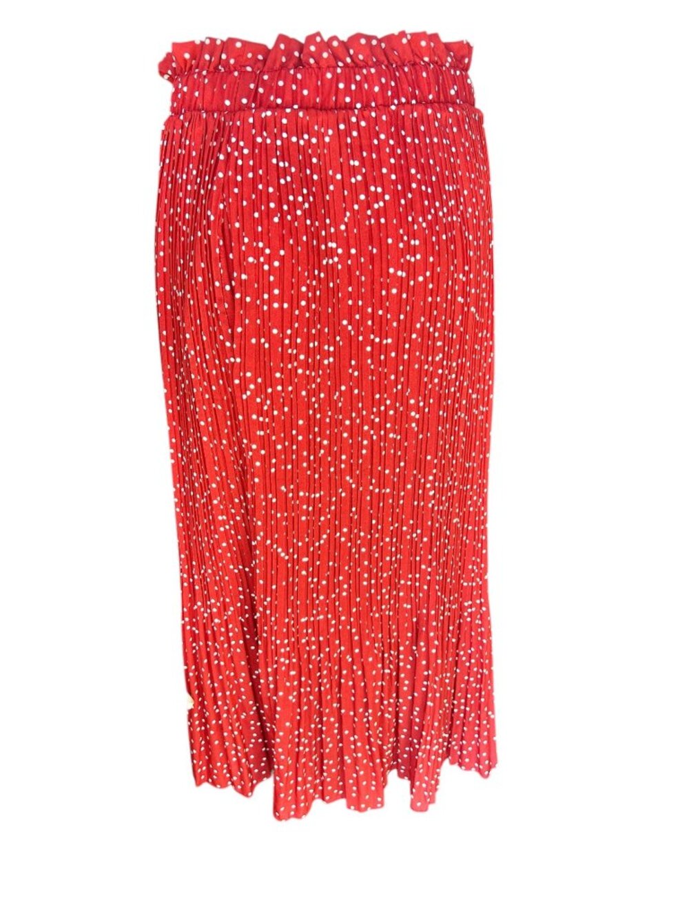 Naggoo Red & White Polka Dot Pleated Skirt Or Strapless Dress Cotton Blend XL Ne - Picture 6 of 13